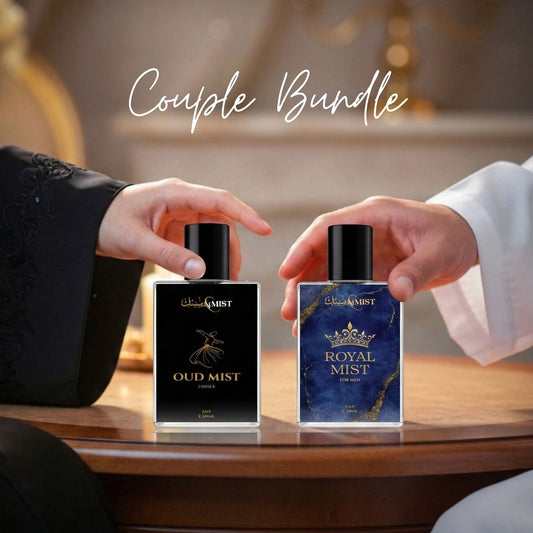 #MajesticDuo #OudMist #RoyalMist #CouplePerfumes #LuxuryGift #PerfumeBundle #MiskNMist #LongLastingScent #WeddingGift